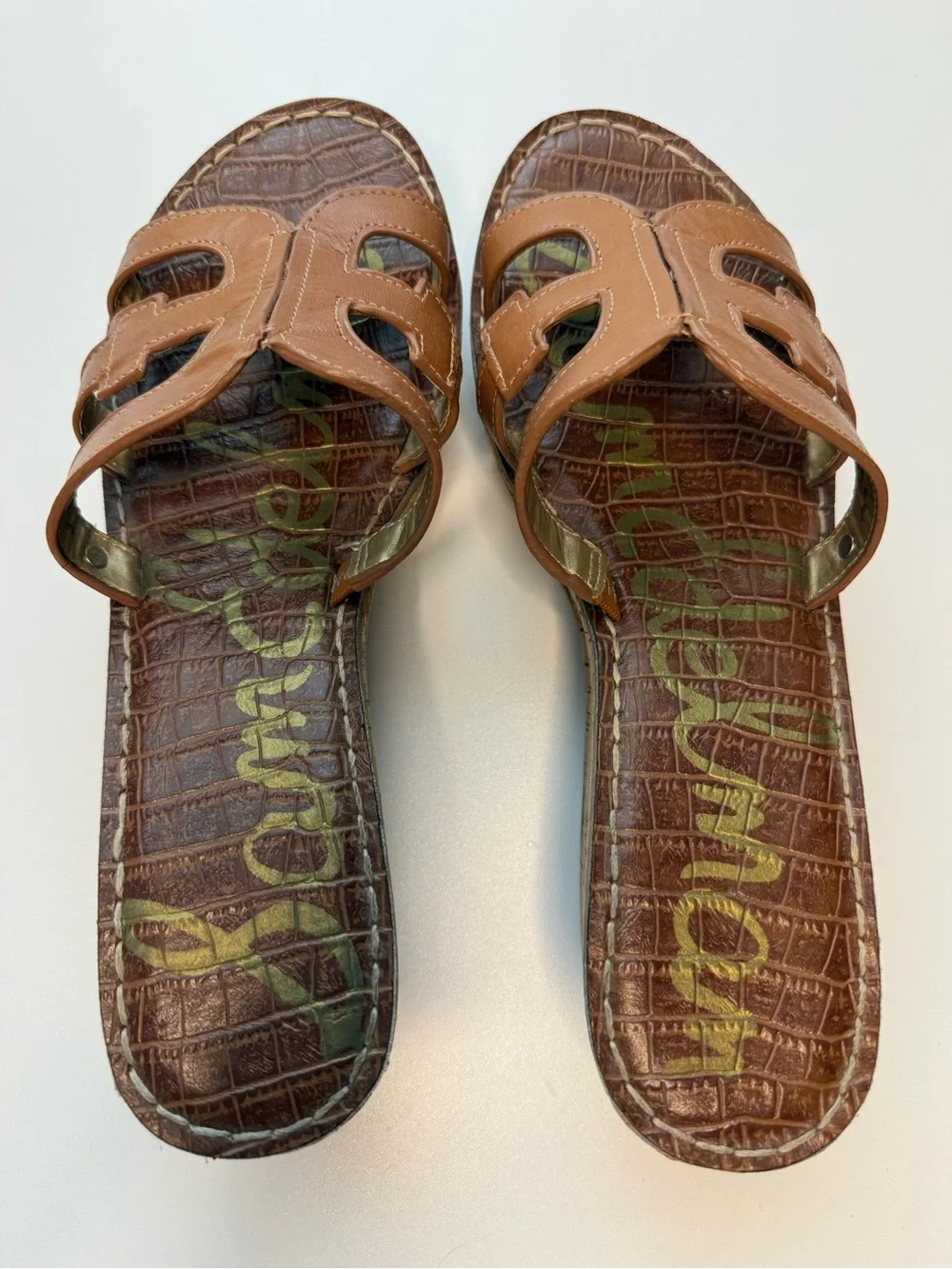 Sam Edelman Women's Brown Cork Wedge Slide Sandals - Size 10